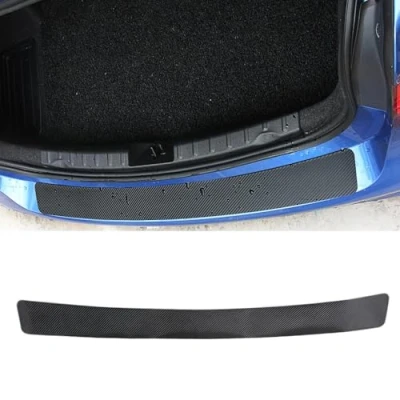 Afbeelding van Auto Bumperbescherming Folie Kofferbak Protector voor Mitsubishi Outlander 3 (III) Facelift I 2018 2021 Koolstofvezel Bumperfolie Antikras Lakbeschermer Instaplijsten,100X9CM