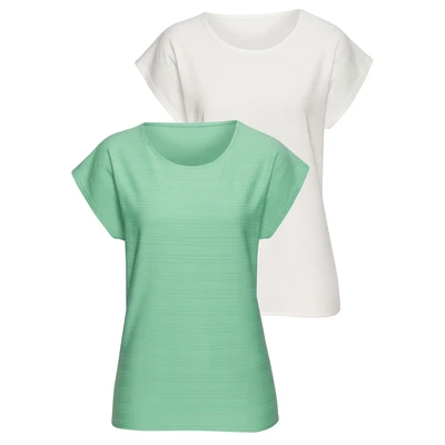 Afbeelding van Vivance T shirt Met modieuze streepstructuur in een zachte katoenkwaliteit (set)