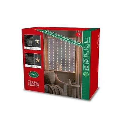 Afbeelding van Lichtgordijn met sterren 6.4 x 1.2 meter Konstsmide (120 LEDs, Binnen)