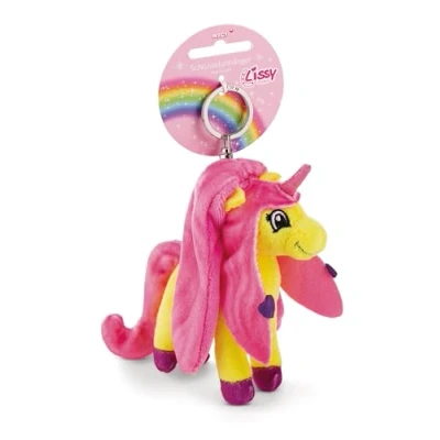 Afbeelding van Sleutelhanger Lissy PONY Eenhoorn Dilara 10 cm geel Metgezel knuffeldierhanger met sleutelring Sleutelhouder voor sleutelkoord, tas, rugzak en meer