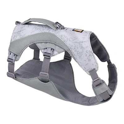 Afbeelding van RUFFWEAR Swamp Cooler hondenharnas en handvat, lichtgewicht wandeluitrusting houdt huisdieren koel bij warm weer, volledig verstelbaar, sterk koelend, 2 loodpoorten, grafietgrijs (XX Small, 33 43