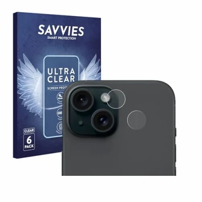 Afbeelding van Savvies Screenprotector voor Apple iPhone 15 (ALLEEN Camera Lens) Folie Beschermfolie transparant (6 Stuks)