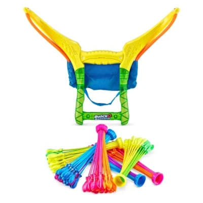 Afbeelding van BUNCH O BALLOONS 56468 S001 ES Splash Werper, 100+ snel te vullen, zelfsluitende waterballonnen (verpakking van 6 stuks) neon, meerkleurig, slinghot en 200 ballonnen