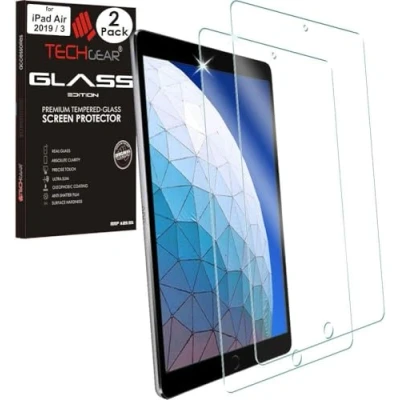 Afbeelding van TECHGEAR [2 Stuks] GLASS Edition Screen Protector voor iPad Pro 10.5 en Air 3 2019, gehard glas ScreenProtector Guard Cover Compatibel met Apple 2019 10,5 Inch,