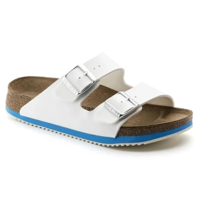 Afbeelding van BIRKENSTOCK Arizona Birko Flor, slippers voor volwassenen, uniseks, Wit Ls Blauw, 41 EU