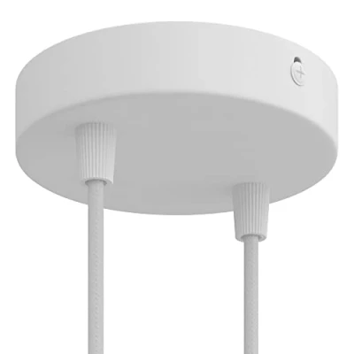 Afbeelding van creative cables Cilinderrozet van metaal met 2 gaten conisch, mat wit