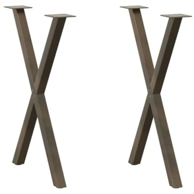 Afbeelding van vidaXL Eettafelpoten 2 st X vormig 57x(72 73) cm staal naturel
