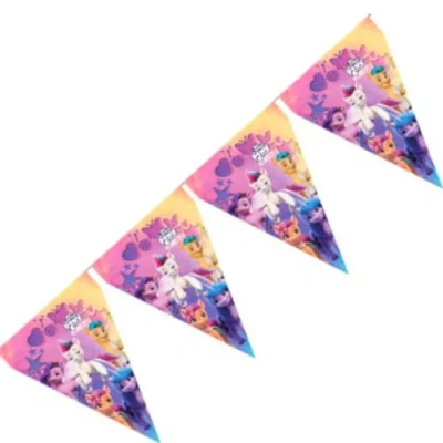 Afbeelding van BeenSmile, Banner My Little Pony, vlaggetjesslinger voor kinderen, decoratie kinderverjaardag, feestartikelen, feest en jubileum, 1 stuk, 3 m