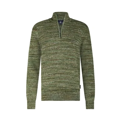 Afbeelding van State of Art Trui Halfzip Gemêleerd Groen/dessin 3XL