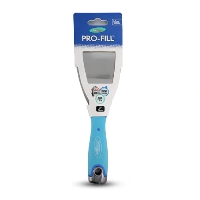 Afbeelding van Axus Decor Roestvrij staal flexibel vulmes 75 mm, plamuurmes voor professionele en doe het zelf projecten anti roest mes rubberen handvat