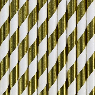 Afbeelding van Partydeco Rietjes gold (10 stuks)