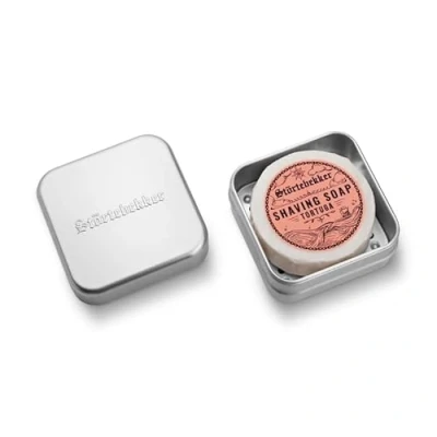 Afbeelding van Störtebekker® Premium scheerzeep &amp; zeepblikjes set zeepdoos aluminium incl. in verschillende varianten veganistische handgemaakt zeepfabriek (Tortuga)