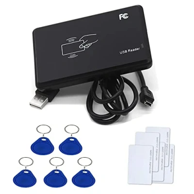 Afbeelding van YAVIS rfid Smart ic kaartlezer USB 13,56 MHz Proximity Contactloze Plug en Play + 5 stuks alleen lezen NFC Tag Token sleutelhangers kaarten