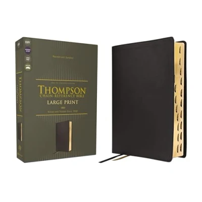 Afbeelding van ESV, Thompson Chain Reference Bible, Large Print, Leathersoft, Black, Red Letter, Thumb Indexed: English Standard Version, reference, Indexed
