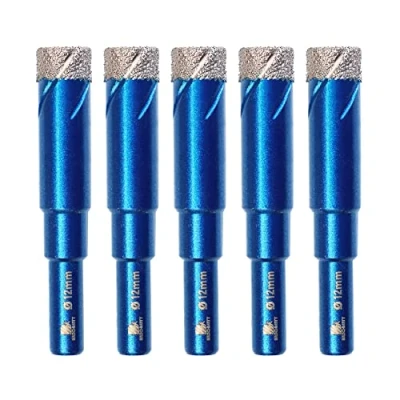 Afbeelding van Droge Diamant Boor Set, BRSCHNITT 5 stks/pak 12 mm Gatzaag Kern met Ronde Schacht voor Porselein Tegel Keramische Steen Graniet Marmer, Hex Droog Boren Diamond Core Kit