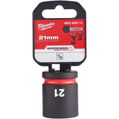 Afbeelding van Milwaukee Accessoires SHOCKWAVE Krachtdop 1/2&quot; kort 21 mm 1 stuk 4932480315
