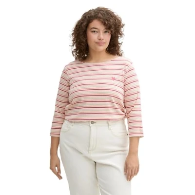 Afbeelding van TOM Tailor PLUS SIZE MIT Streifenmuster Longsleeve, Dames, Maat: 44, Multicolor regular stripe