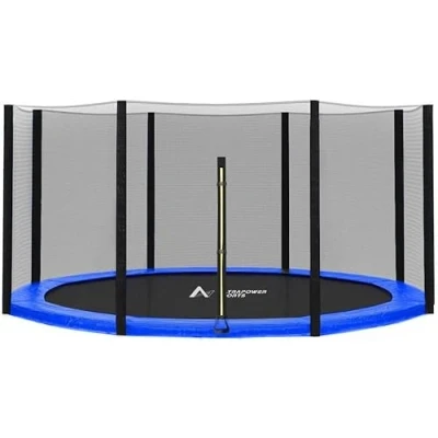 Afbeelding van Trampoline accessoireset voor trampoline, 305 cm, 6 stangen, inclusief: 180 cm hoog, vervangend net, veiligheidsnet, trampolinenet, pvc, uv bestendig, veerafdekking, randafdekking (blauw/groen/roze)
