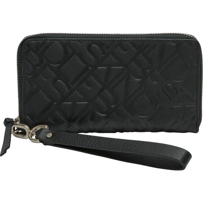 Afbeelding van LIEBESKIND BERLIN Leren Kaarthoes Turlington Vivian Zip Around Wallet Black Zwart