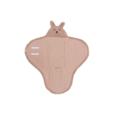 Afbeelding van Jollein wikkeldeken voor baby&#039;s, Bunny, zeegroen, met oren en konijnengezicht, 100% polyester, 100 x 105 cm, baby&#039;s
