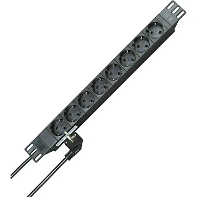 Afbeelding van Kopp 930805014 Stekkerdoos 19 inch 8 voudig Zwart Randaarde stekker 1 stuk(s)