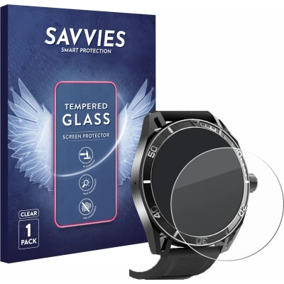 Afbeelding van Savvies Schermbeschermer van gepantserd glas, Smartwatch beschermfolie, Transparant