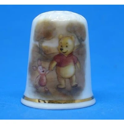 Afbeelding van Birchcroft Porselein China Collectible Vingerhoedje Winnie Poeh &amp; Knorretje met Doos