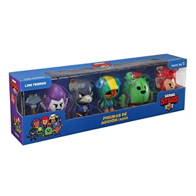 Afbeelding van Bizak Brawl Stars 64116031 Actiefiguren, pak van 5 in doos, figuren, multiplayer, beweegbaar, 11 cm