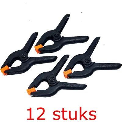 Afbeelding van 12x Kunststof 9,5 cm kleine Marktklem lijmklem zeilklem klem clam spanwijdte 4