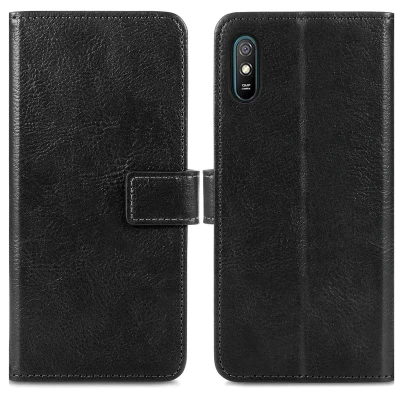 Afbeelding van Xiaomi Redmi 9A Hoesje Kunstleder iMoshion Bookcase Zwart Telefoonhoesje