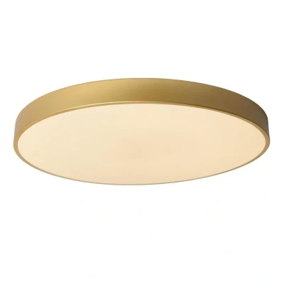 Afbeelding van Lucide UNAR Plafonnière Ø 60 cm LED Dimb. 1x60W 2700K 3 StepDim Mat Goud / Messing