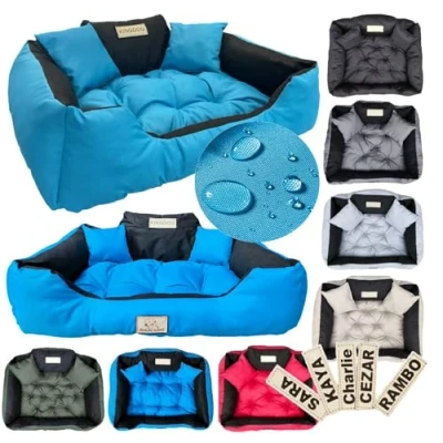 Afbeelding van Kingdog Hondenmand Katten en Hondenbed Buitenmaat 75 x 65 Maat M Blauw
