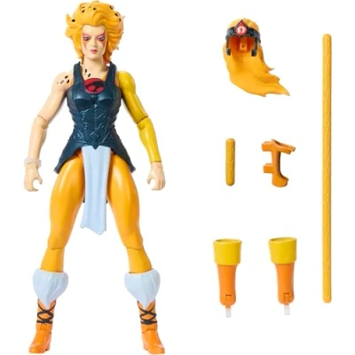 Afbeelding van Masters of the Universe Origins x ThunderCats Cheetara actiefiguur crossover jaren 80 met afneembare uitrusting, stok en mini comic, speelgoed voor kinderen, 6+ jaar, JFW94