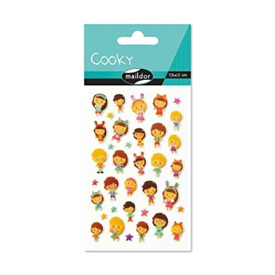 Afbeelding van Maildor CY030O Koeky 3D stickers, 1 vel 7,5 x 12 cm, ideaal voor decoreren, verzamelen of cadeau geven, poppen) verpakking