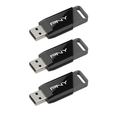 Afbeelding van PNY 3 pack 128GB Attaché X USB 3.2 Gen 1 Flash Drive, geavanceerde prestaties tot 130 MB/s lezen, opslag en gegevensoverdracht, betrouwbare, duurzame, draagbare, Type A, computer, laptop, desktop