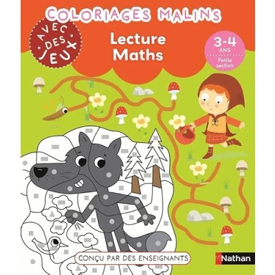 Afbeelding van Coloriages malins Lecture et Maths Petite section (PS): 3 4 ans