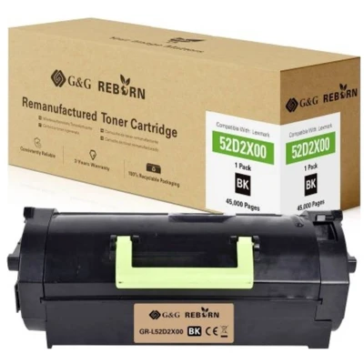 Afbeelding van G&amp;G Toner vervangt Lexmark 522X Compatibel Zwart 45000 bladzijden Reborn remanufactured 21310
