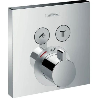 Afbeelding van Hansgrohe Showerselect afdekset voor inbouwthermostaat met 2 stopfuncties chroom
