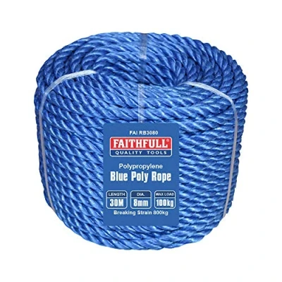 Afbeelding van Faithfull blauw touw Poly 30 m 8 mm