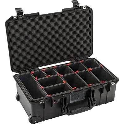 Afbeelding van PELI 1535 Air lichte beschermhoes met wielen camera apparatuur, water en stofdicht, 27 liter volume, TrekPak indelingssysteem (aanpasbaar), kleur: zwart