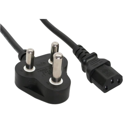 Afbeelding van InLine® Voedingskabel, netstekker Zuid Afrika, 5A type D naar IEC connector, 1.8m
