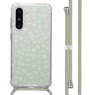Afbeelding van imoshion Hoesje Geschikt voor Samsung Galaxy A26 Design met Koord Smoke Green Flowers