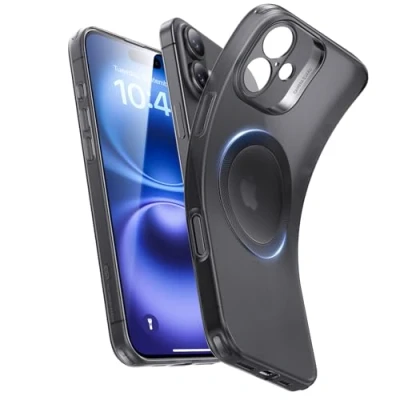 Afbeelding van ESR telefoonhoesje voor iPhone 16, compatibel met MagSafe, camerabescherming, schokbestendig, dun, bestand tegen vergeling en krassen, magnetisch Zero Series, mat zwart