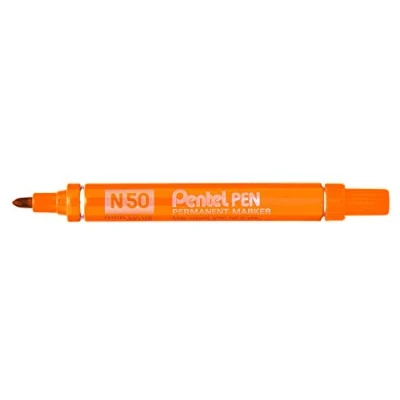 Afbeelding van Pentel N50 permanente markers, conisch, oranje, 12 stuks