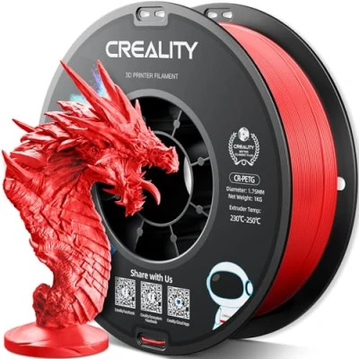 Afbeelding van Creality PETG Filament 1.75mm, Rood, 1kg, Hoge Precisie, Geurloos, 3D Printer
