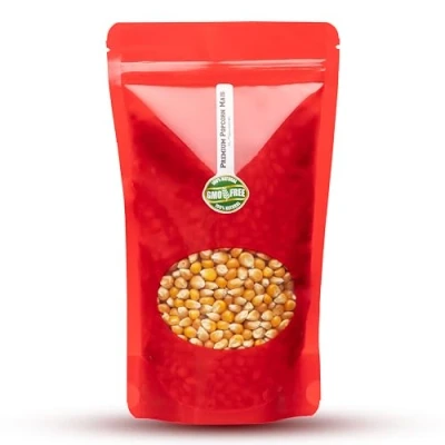 Afbeelding van premium Mushroom popcorn Cinema 500 gram XL 1:46 pop volume in een hersluitbare zak GMO vrij