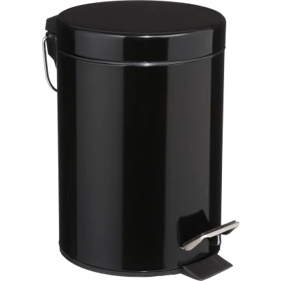 Afbeelding van 5Five Pedaalemmer zwart metaal 3L 17 x 25 cm Pedaalemmers