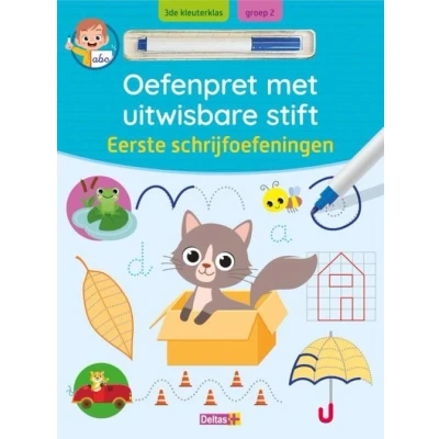 Afbeelding van Deltas Oefenpret met uitwisbare stift eerste schrijfoefeningen (5 6 jaar)
