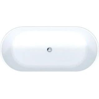 Afbeelding van Duravit d neo bad vrijstaand 1600 x 750mm met naadloze ommanteling en frame speciale af overloopgarnituur zonder overloop mat wit 700486000000000