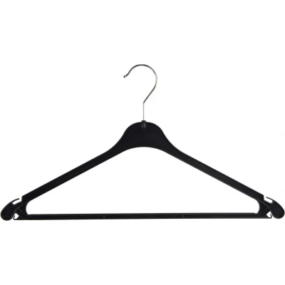 Afbeelding van kledinghangers K43 Zwart met inkepingen 43 cm 20 st
